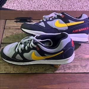 Nike Air Span II Black and Yellow Sneakers